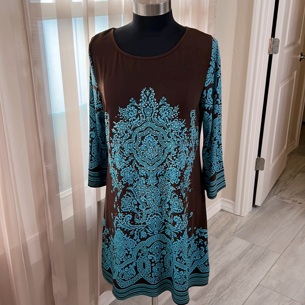 Brown and Turquoise Bling dress